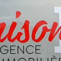 Enseigne Alu dibond & Marquage de vitrines - Maison IV