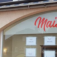 Enseigne Alu dibond & Marquage de vitrines - Maison IV